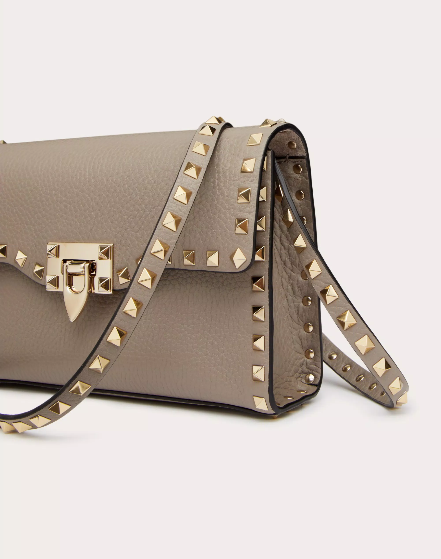 SMALL ROCKSTUD GRAINY CALFSKIN CROSSBODY BAG